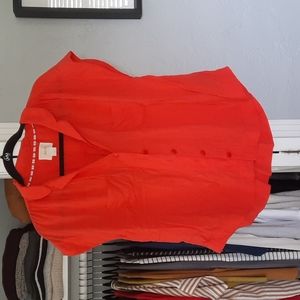 Maeve Blood Orange Short Sleeve Blouse